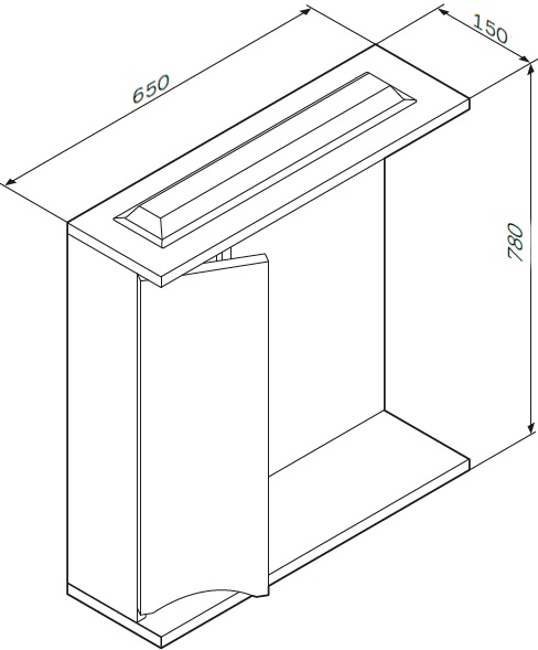 Зеркало-шкаф AM.PM Like 65 L, белый глянец M80MPL0651WG - 7