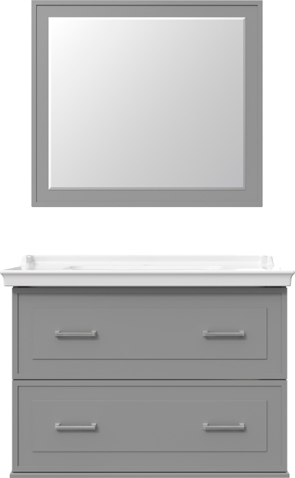 Мебель для ванной STWORKI Хадстен 100 cерая, подвесная, из МДФ, российская (гарнитур, комплект) 540925 - 5