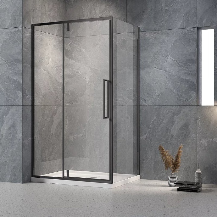 Душевой уголок Veconi Rovigo RV-034B 120х70 профиль черный  RV034B-12070-01-C7 - 1