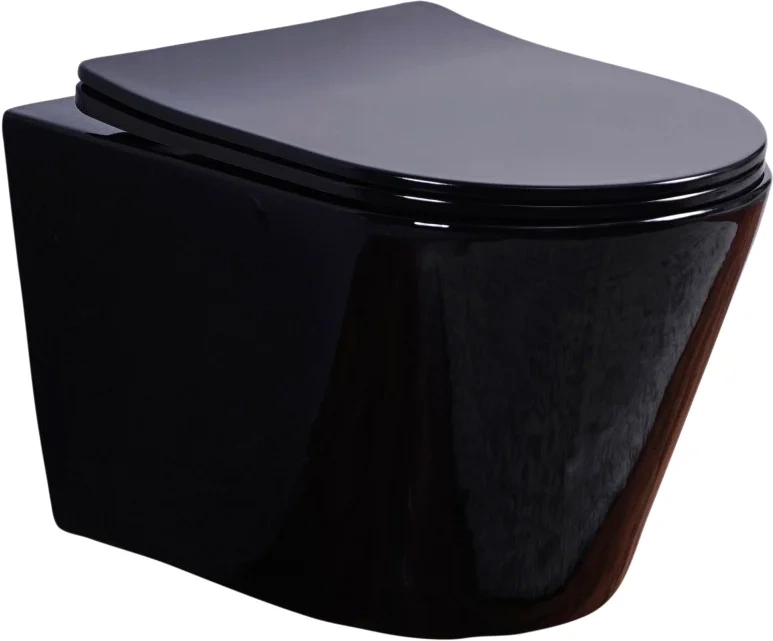 Унитаз подвесной Esbano Clavel с сиденьем микролифт, черный глянцевый  ESUPCLAVB - 0