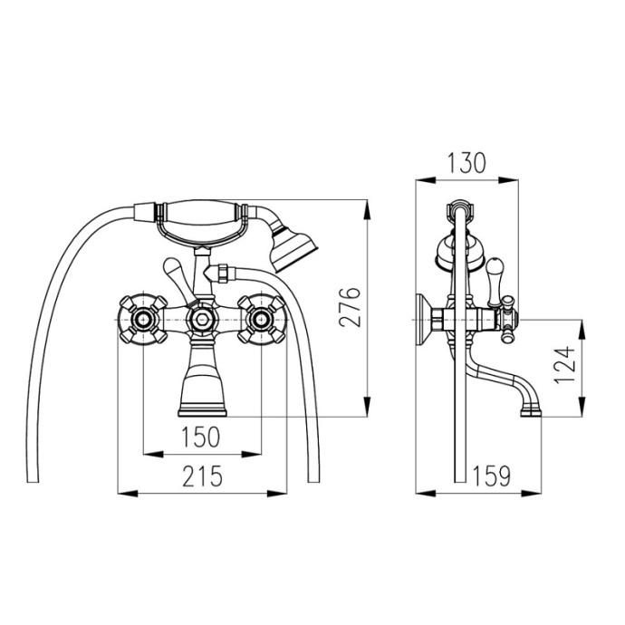 MK559.5/2 MORAVA RETRO - смеситель классический для ванны с душем - 1