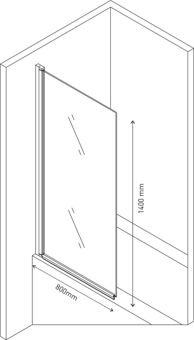 Шторка на ванну Berges Wasserhaus River 80х140 065001 062102 - 3