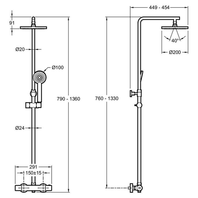 Душевая стойка Jacob Delafon Marcel E25084-CP - 1