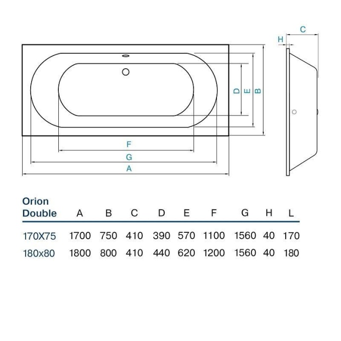 Ванна Koller Pool Orion Double 180х80 ORIOND180X80 - 3