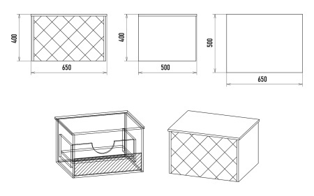 Тумба с раковиной Misty Манго 65 белая глянцевая УТ000014815 - 2