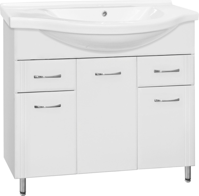 Тумба с раковиной Style Line Эко Стандарт №26 100 белая - 4