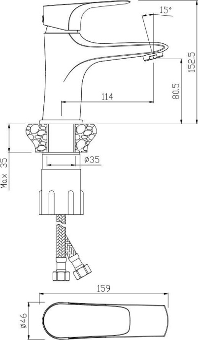 Смеситель Olive'S Sierra 14100SR для раковины - 1