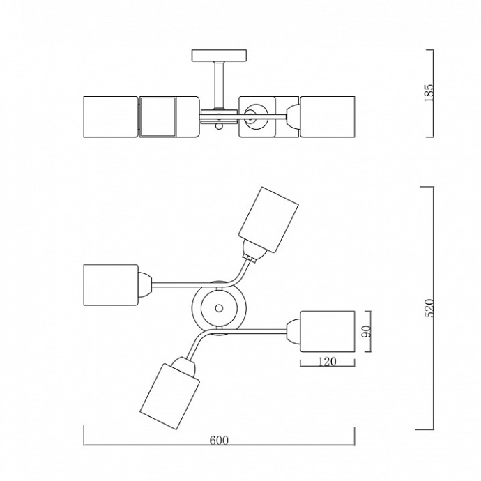 Люстра на штанге Escada Vertigo 1131/4P White/Gold - 3