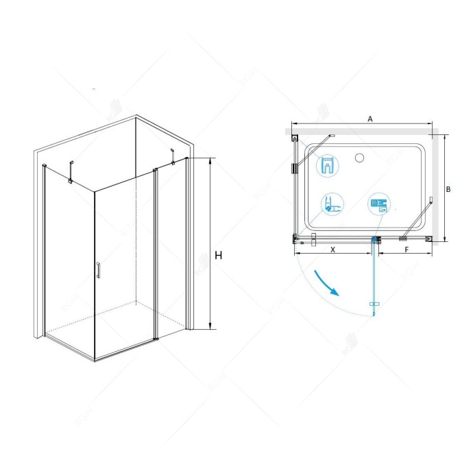 Душевой уголок Rgw Leipzig  06124410-11 - 1