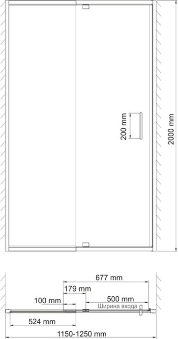 Душевая дверь в нишу Wasserkraft Berkel 48P05 120 см - 9