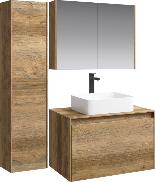 Тумба с раковиной Aqwella 5 stars Mobi 80 дуб балтийский - 1