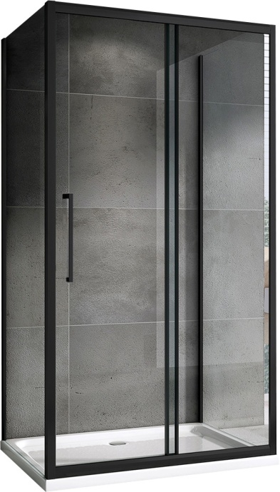 Душевой уголок Abber Schwarzer Diamant 160x60 профиль черный стекло прозрачное AG30160BH-S60B-S60B - 0