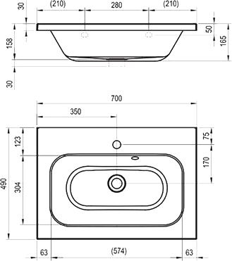 Подвесная раковина Ravak Chrome  XJG01170000 - 3