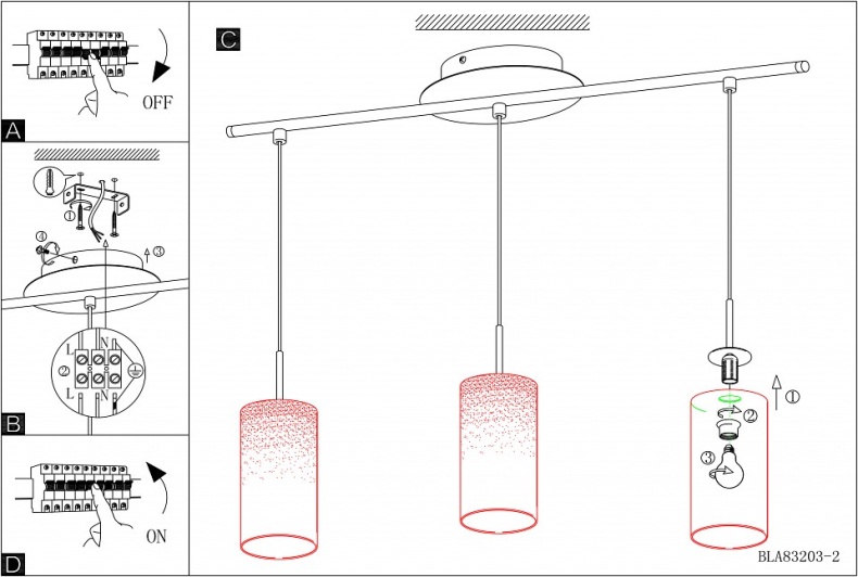 Подвесной светильник Eglo ПРОМО Troy 3 85978 - 1