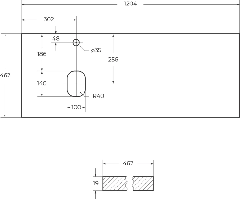 Столешница под раковину BelBagno 120 L белый  EK-120-AS-BL-L - 4