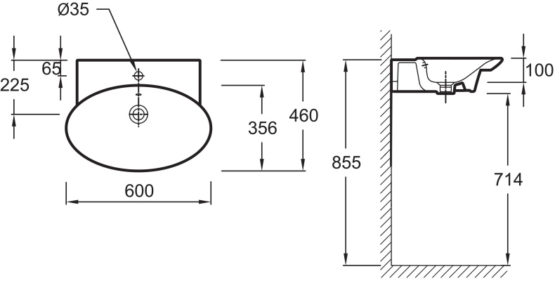 Тумба с раковиной Jacob Delafon Presquile 60 белый лак - 6