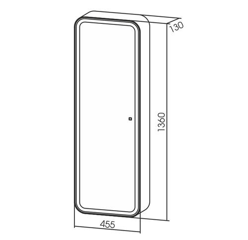 Зеркало-шкаф Azario Поинтианак 135х45 белый  LED-00002360 - 2