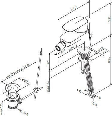 Смеситель AM.PM Spirit V2.1 F71A83100 для биде, с донным клапаном - 5
