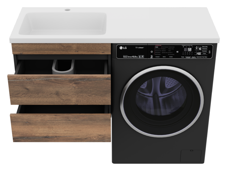 Тумба под стиральную машину Misty Коломбо 60 темное дерево П-Кол06060-011П2Я - 1