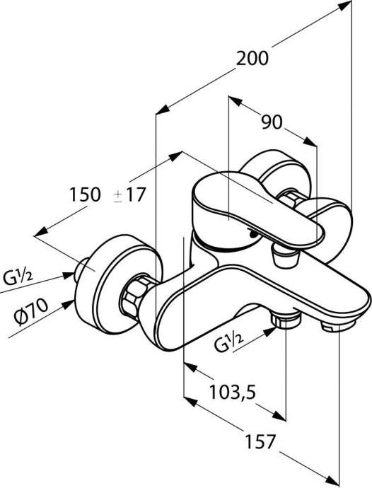 Смеситель для ванны Kludi  хром  326530575 - 1