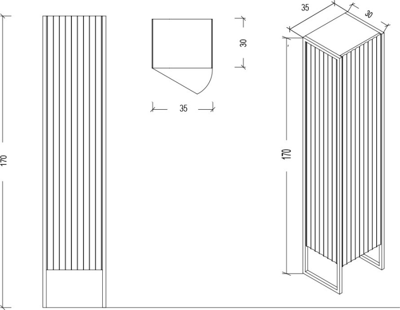 Шкаф-пенал Armadi Art Monaco L белый глянец - золото 868-WG-L - 5