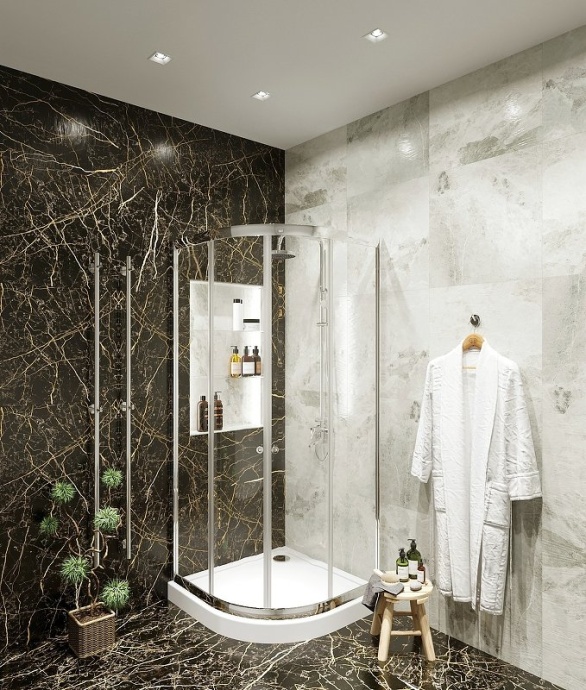 Душевой уголок Agger A03 80х80 хром с поддоном A01-080TCR - 1