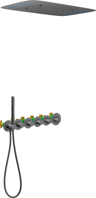 Душевой комплект Timo Saona SX-2319/18SM с термостатом, черное золото - 0