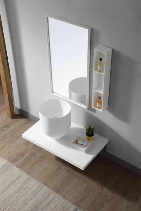 Раковина накладная ABBER Stein AS2618 белая матовая - 3