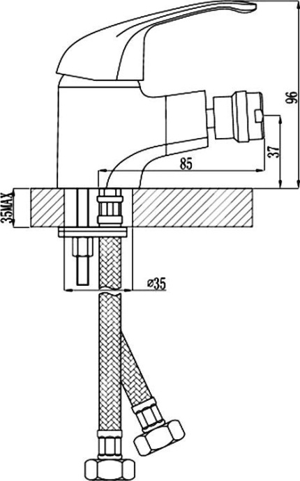 Смеситель для биде Rossinka  хром  A35-51 - 1