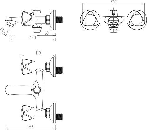 Смеситель Milardo Sardinia SARSBC0M02 для ванны с душем - 7