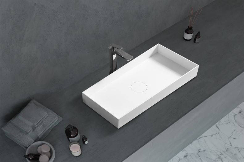 Раковина накладная Abber Stein 80х38 белый матовый AS2622 - 1