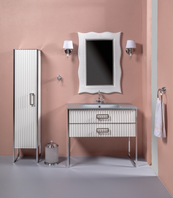 Тумба под раковину моноблок Boheme Armadi Art Monaco 100 белый глянец - хром 866-100-WCR - 1