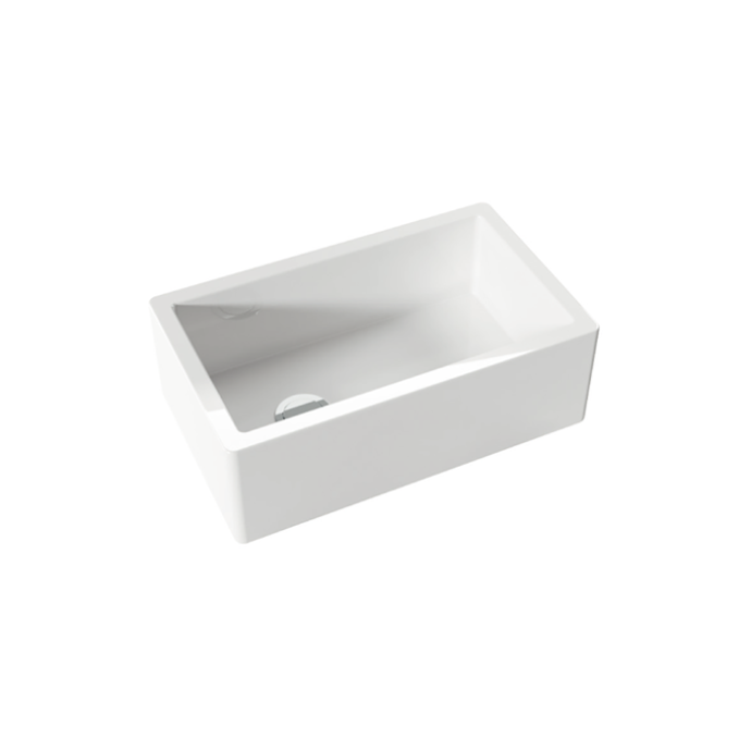 KERASAN Hannah ESSEX Раковина керамическая кухонная 758x456x254 мм,без отв под смеситель, без сифона, толщина 40 мм, цвет белый 541101 - 1