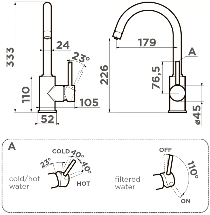 Смеситель для кухни Omoikiri Shinagawa черный  4994403 - 1