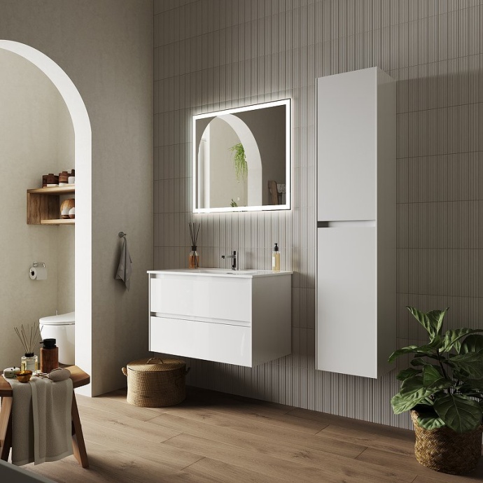 Тумба под раковину подвесная Sancos Cento 80 белая глянцевая CN80W - 3