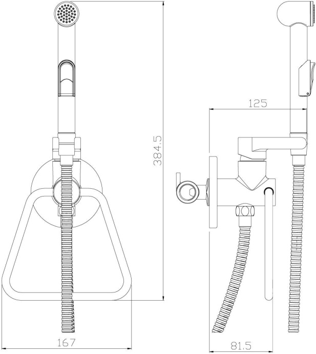 Гигиенический душ Rossinka X X25-55 со смесителем - 2