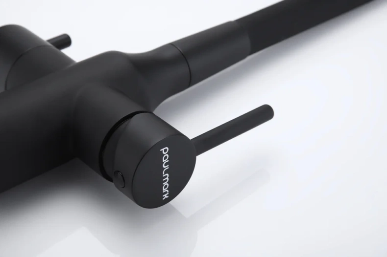 Смеситель для кухни Paulmark Salix с гибким изливом темно серый - черный матовый Sa213419-401 - 11