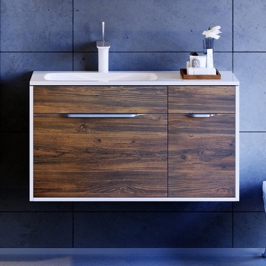 Тумба с раковиной Aqwella 5 stars Malaga 90 L крафт темный - 1