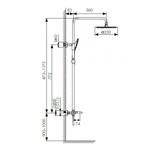 Душевая стойка Kaiser Nove 06182 - 1