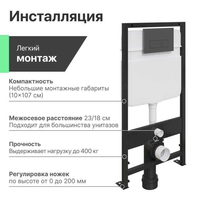 Комплект Унитаз подвесной STWORKI Дублин SETK3504-0605 с микролифтом + Система инсталляции для унитазов EWRIKA ProLT 0026-2020 с кнопкой смыва 0044 черной матовой 559907 - 6