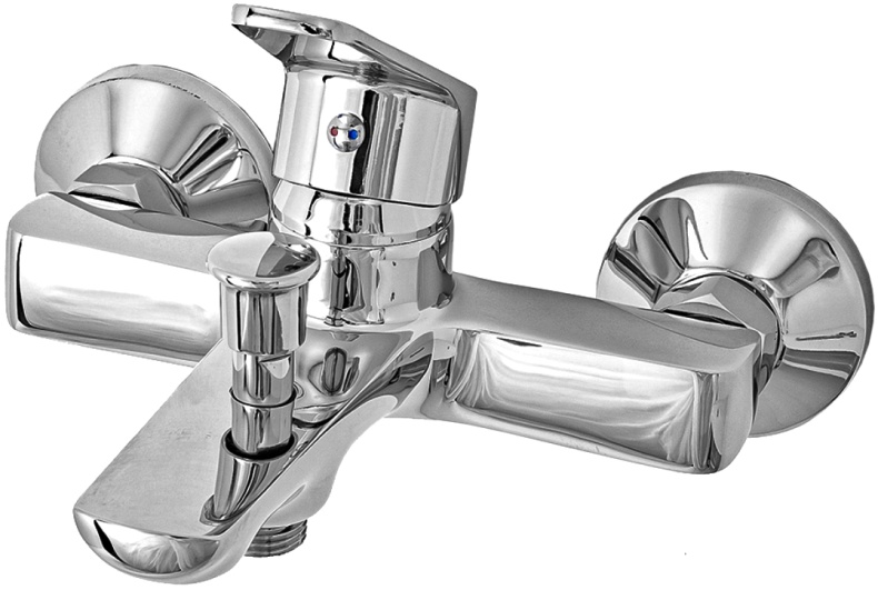 Смеситель для ванны с душем STWORKI Нарвик NR-04cr однорычажный, настенный, латунь, с функцией экономии расхода, глянцевый - 0