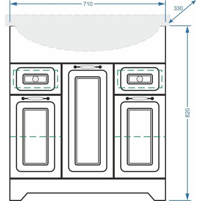 Тумба под раковину Stella Polar Кармела 75 белый SP-00000174 - 1