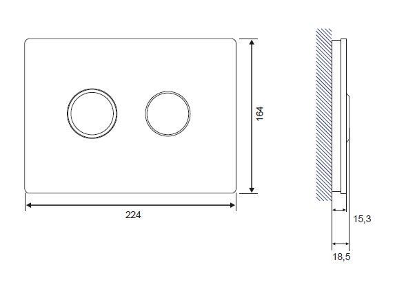 Кнопка смыва Cersanit Accento Circle BU-ACN-CIR-PN/Wh/Gl стеклянная, белая глянцевая P-BU-ACN-CIR-PN/Wh/Gl - 1
