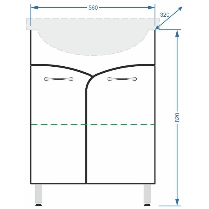 Тумба под раковину Stella Polar Волна Балтика 60 белый SP-00000052 - 2