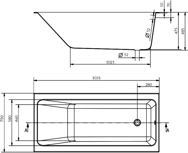 Акриловая ванна Cersanit Crea WP-CREA*160 P-WP-CREA*160NL - 4