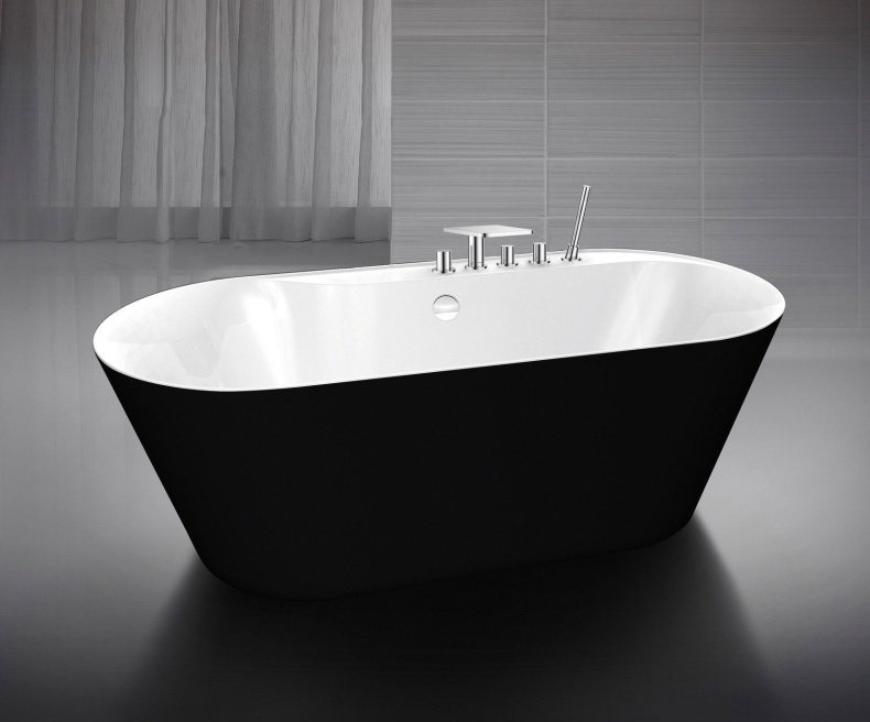 Акриловая ванна BelBagno BB14-NERO/BIA - 1
