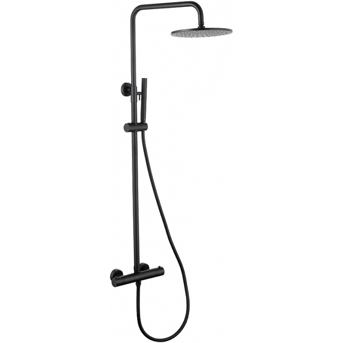 Душевая стойка Abber Wasser Kreis с термостатом черная матовая AF8160B - 0