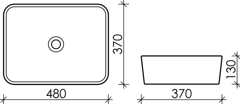 Раковина накладная Ceramica Nova Element 48х37 белая CN6037 - 3