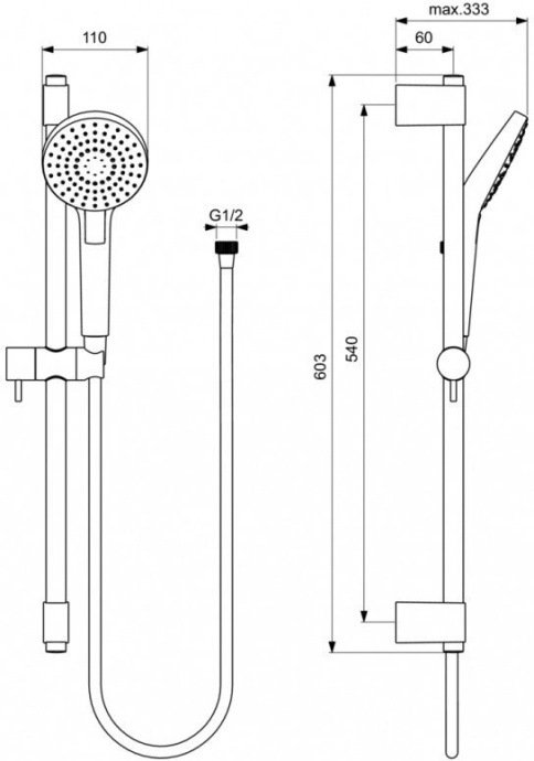 Душевой гарнитур Ideal Standard IdealRain  B2233AA - 1