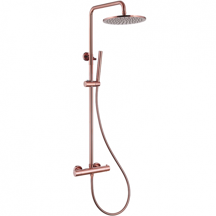 Душевая стойка Abber Wasser Kreis с термостатом розовое золото AF8160RG - 0